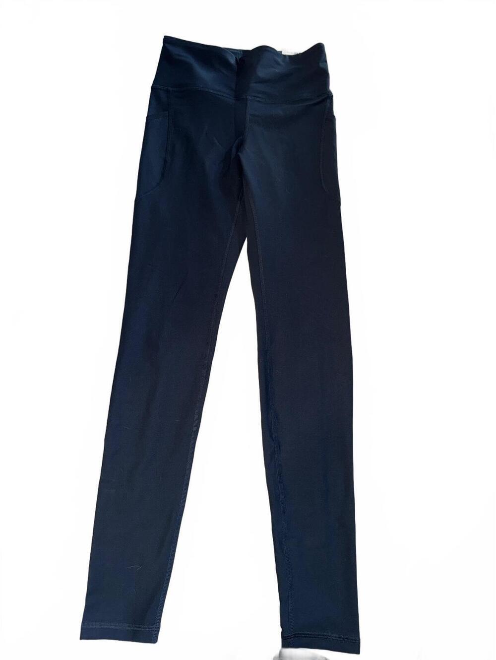 High-Rise Full-Length Powersoft Leggings in Navy Blue, Size Small